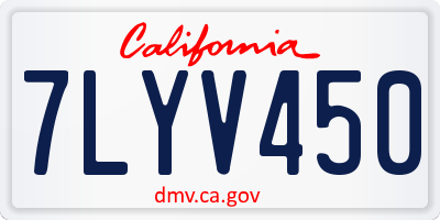 CA license plate 7LYV450