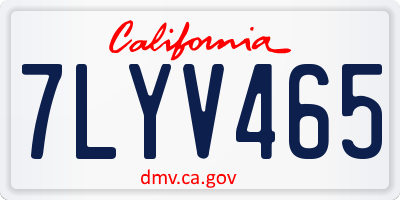 CA license plate 7LYV465