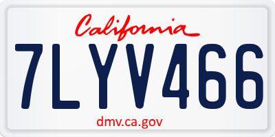 CA license plate 7LYV466