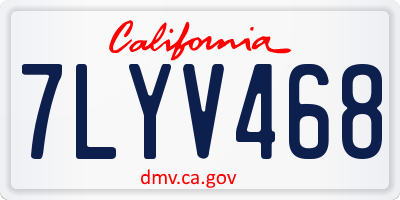 CA license plate 7LYV468