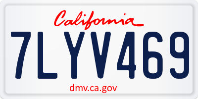CA license plate 7LYV469