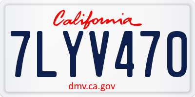 CA license plate 7LYV470