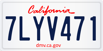 CA license plate 7LYV471