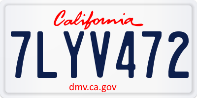 CA license plate 7LYV472