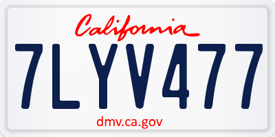 CA license plate 7LYV477