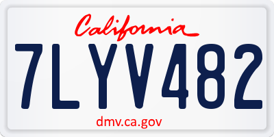 CA license plate 7LYV482