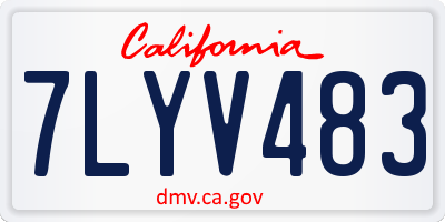 CA license plate 7LYV483