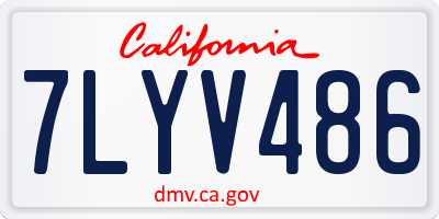 CA license plate 7LYV486