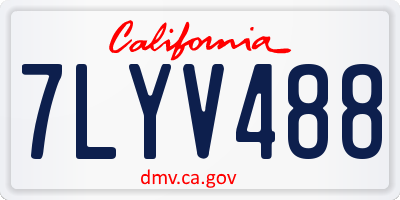 CA license plate 7LYV488
