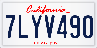CA license plate 7LYV490