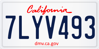 CA license plate 7LYV493
