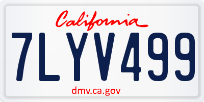 CA license plate 7LYV499