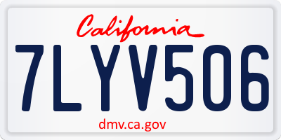 CA license plate 7LYV506
