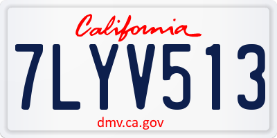CA license plate 7LYV513