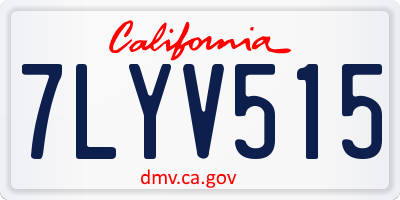 CA license plate 7LYV515