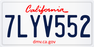 CA license plate 7LYV552