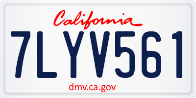 CA license plate 7LYV561