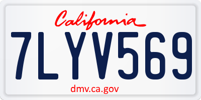CA license plate 7LYV569