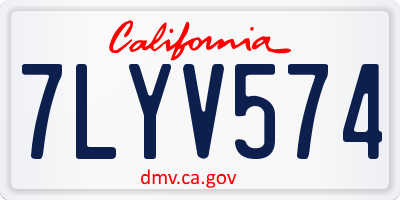CA license plate 7LYV574