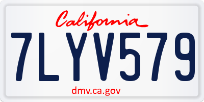 CA license plate 7LYV579
