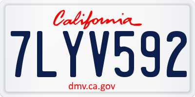 CA license plate 7LYV592