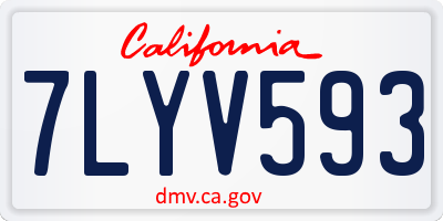 CA license plate 7LYV593
