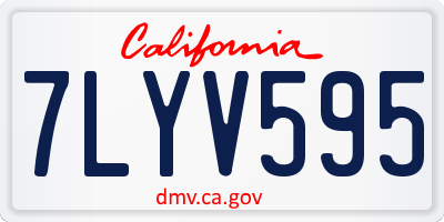 CA license plate 7LYV595