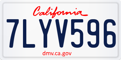 CA license plate 7LYV596