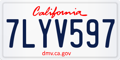 CA license plate 7LYV597
