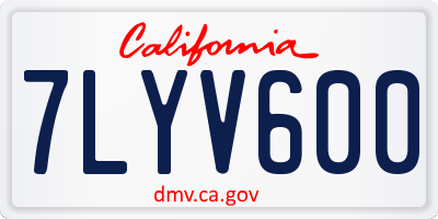 CA license plate 7LYV600