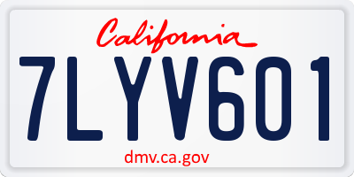 CA license plate 7LYV601
