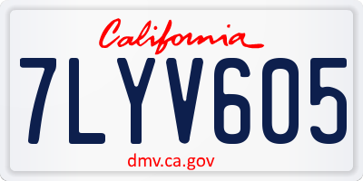 CA license plate 7LYV605