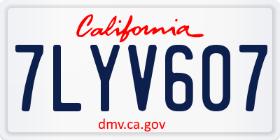 CA license plate 7LYV607