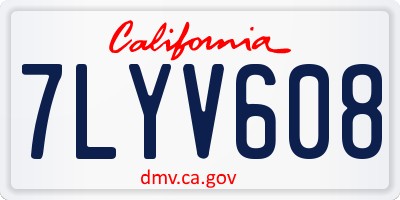CA license plate 7LYV608