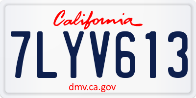 CA license plate 7LYV613