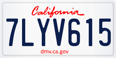 CA license plate 7LYV615