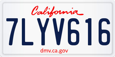 CA license plate 7LYV616