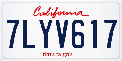CA license plate 7LYV617
