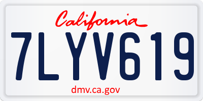 CA license plate 7LYV619