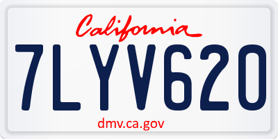 CA license plate 7LYV620