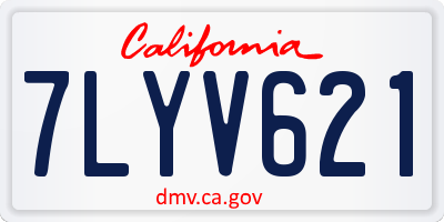CA license plate 7LYV621