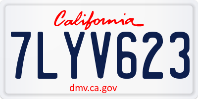 CA license plate 7LYV623