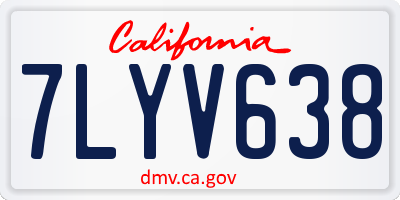 CA license plate 7LYV638