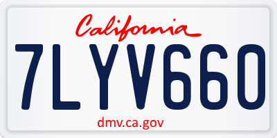 CA license plate 7LYV660