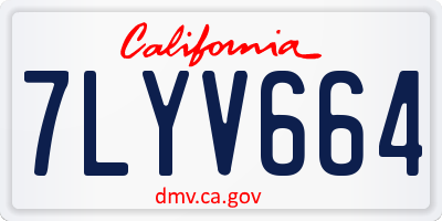 CA license plate 7LYV664