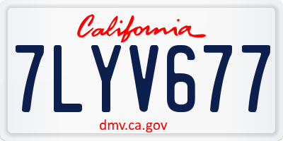 CA license plate 7LYV677