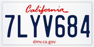 CA license plate 7LYV684