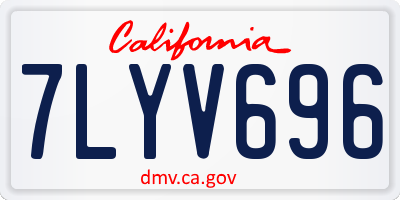 CA license plate 7LYV696