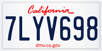 CA license plate 7LYV698