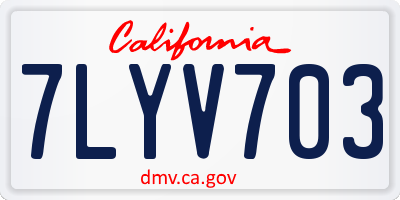 CA license plate 7LYV703